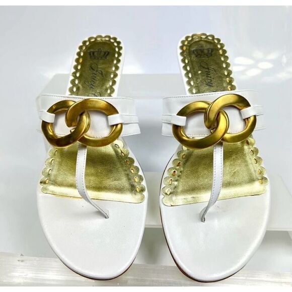 JUICY COUTURE Size 8.5 Gold Bottom Sandal  Chain Detail The Rita - Picture 2 of 8